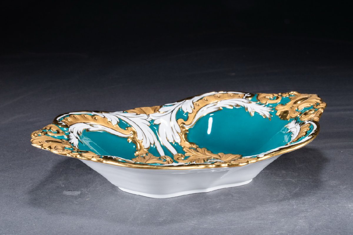 華】西洋美術 Meissen・マイセン ロココ調 金彩鉢皿 ボウル 西洋 華】西洋美術 Meissen・マイセン ロココ調 金彩鉢皿 ボウル 西洋