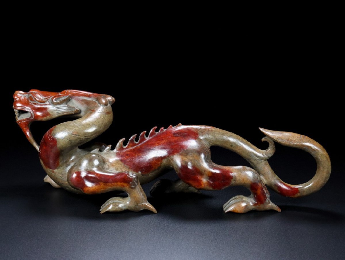 清】某収集家放出品 戦漢時代 高古玉 瑞獣紋案頭置物 走龍置物 清】某収集家放出品 戦漢時代 高古玉 瑞獣紋案頭置物 走龍置物