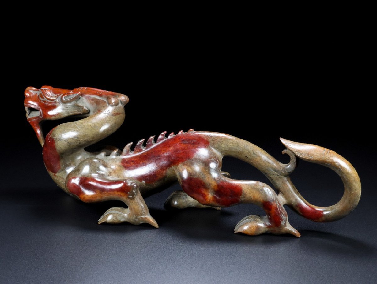 清】某収集家放出品 戦漢時代 高古玉 瑞獣紋案頭置物 走龍置物 清】某収集家放出品 戦漢時代 高古玉 瑞獣紋案頭置物 走龍置物