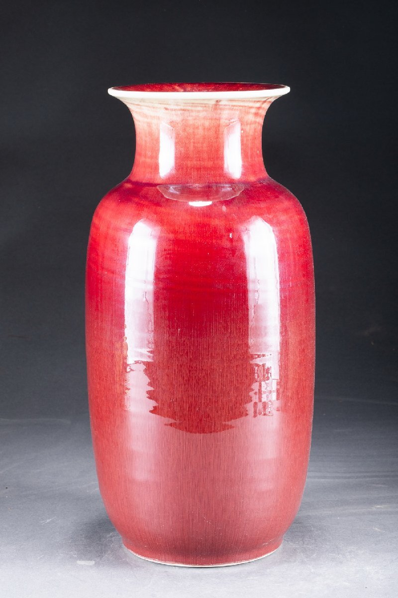 華】某収集家放出品 時代物 景徳鎮製在銘 辰沙単色釉花瓶 花入 華】某収集家放出品 時代物 景徳鎮製在銘 辰沙単色釉花瓶 花入
