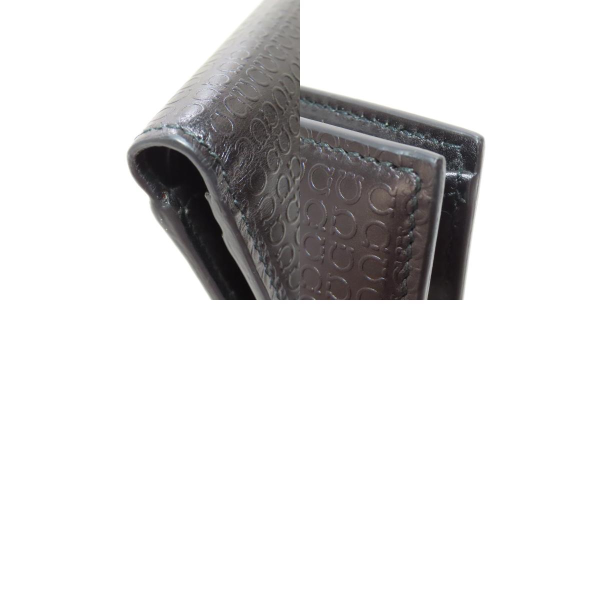 Salvatore Ferragamo Salvatore Ferragamo gun chi-ni рисунок двойной бумажник ( кошелек для мелочи . есть ) кожа женский б/у 