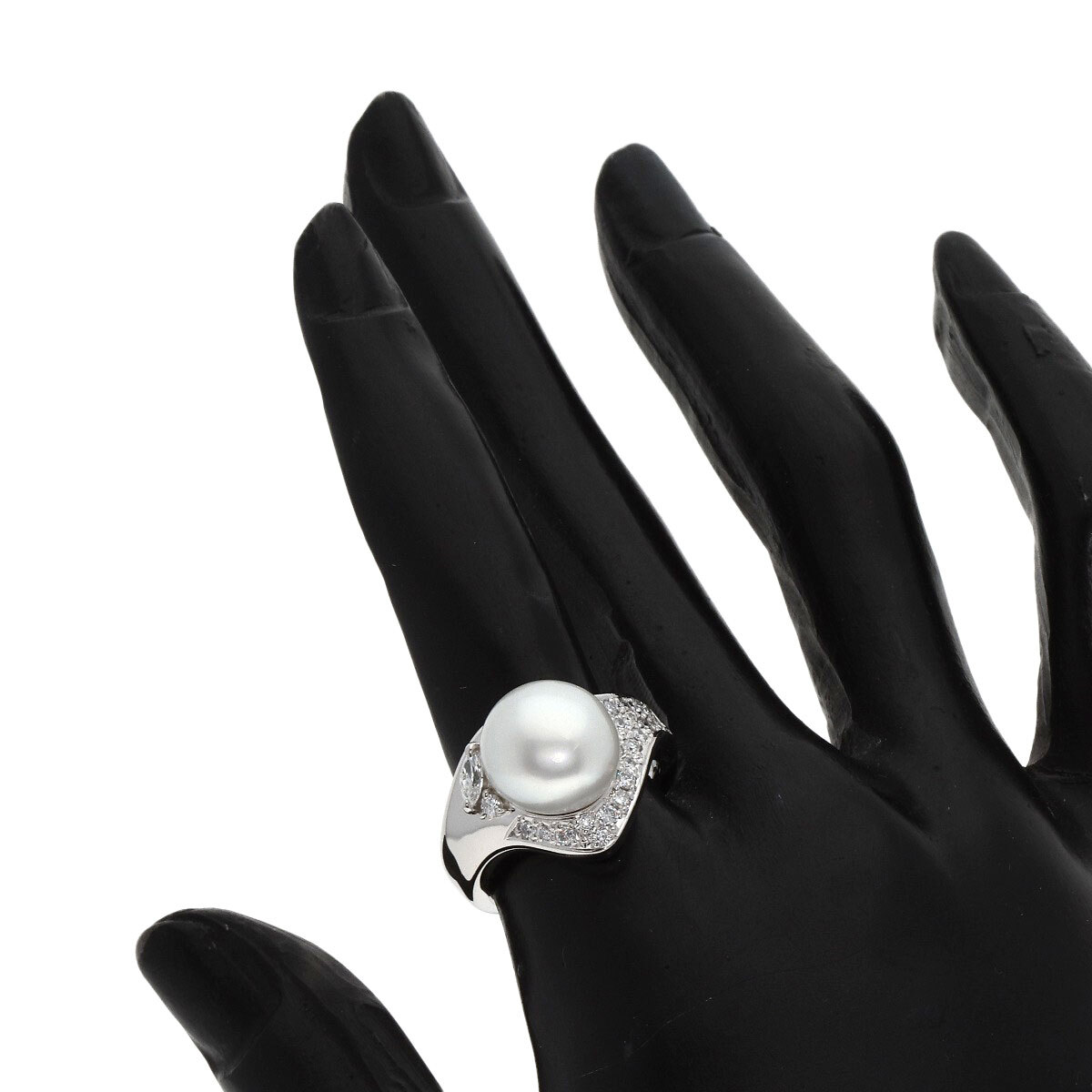 ジュエリー パール 真珠 ダイヤモンド 翁淳 リング?指輪 プラチナPT900 中古