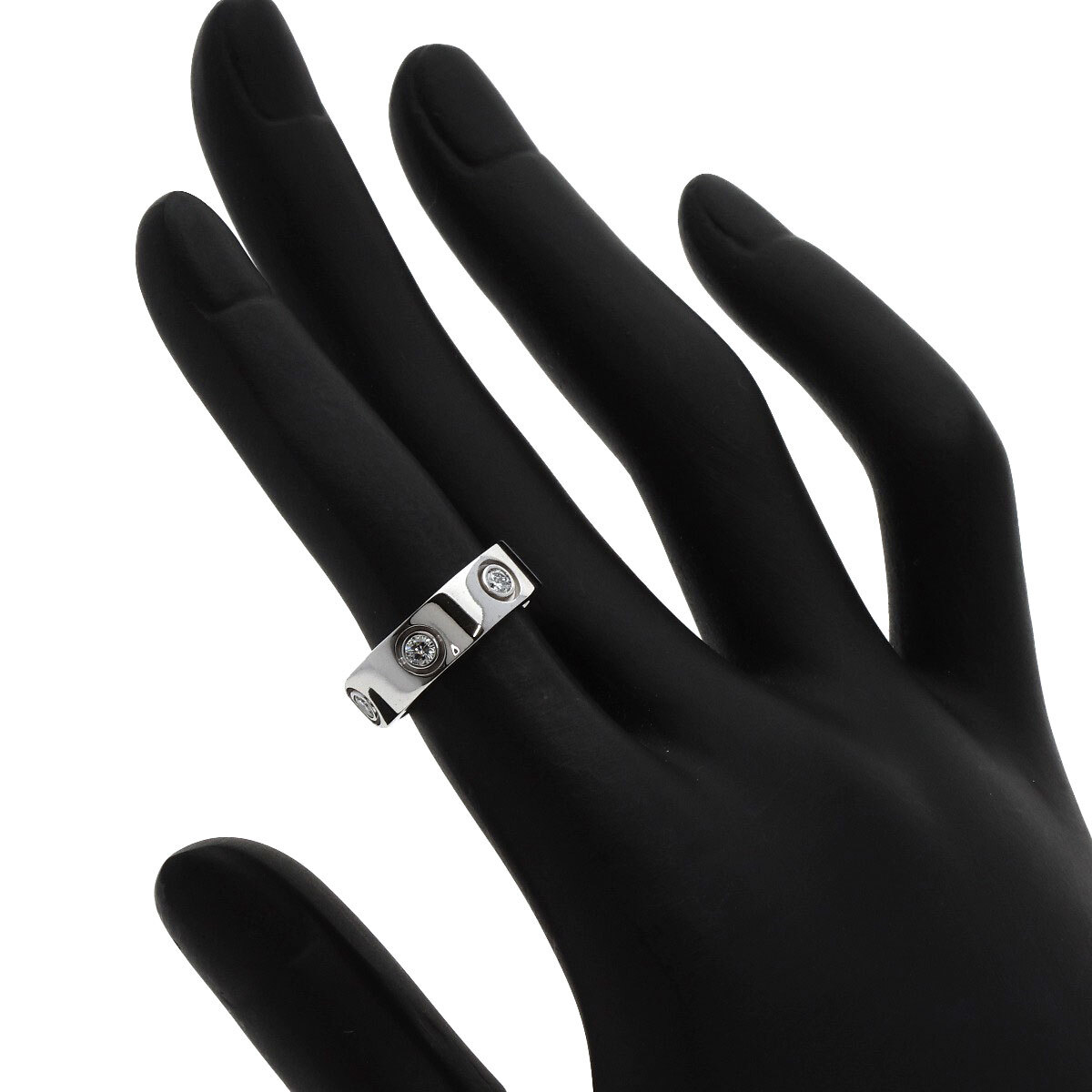 CARTIER Cartier Rav кольцо полный бриллиант #46 кольцо * кольцо K18 белое золото женский б/у 