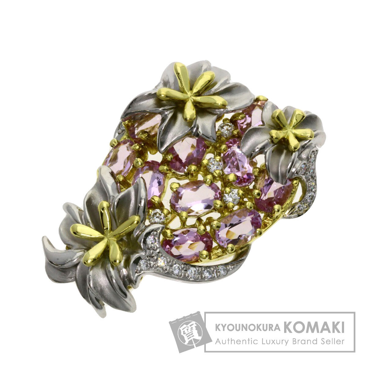 ◎山崎 裕見子 蒔絵 桜デザイン ダイヤモンド ガーネット