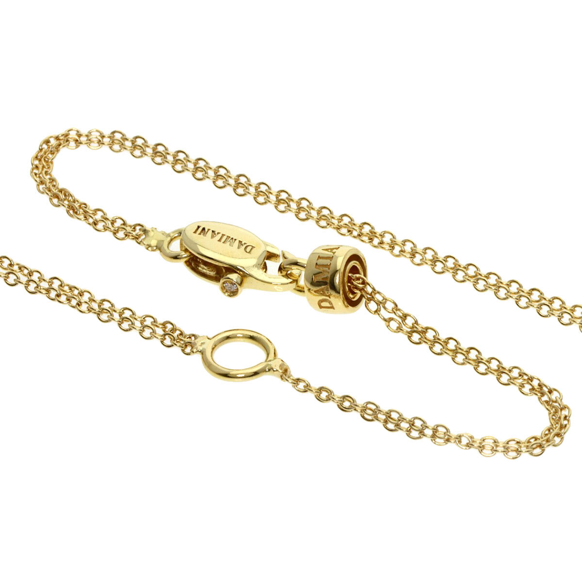 Damiani ダミアーニ Dサイド Wチェーン ダイヤモンド ネックレス K18イエローゴールド レディース 中古