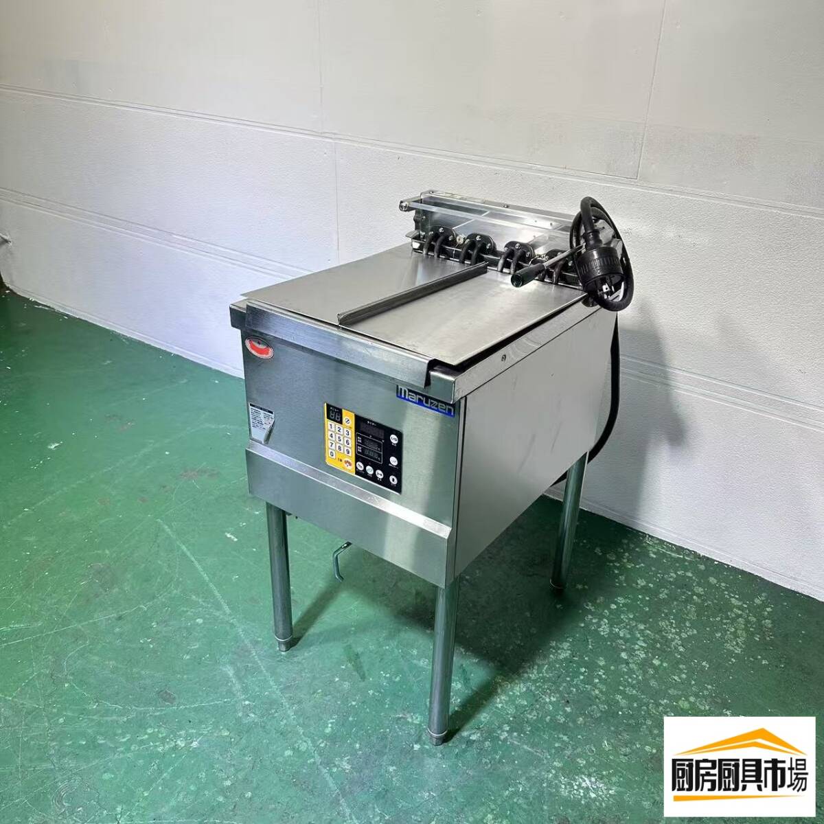 【中古品】番號A506◆マルゼン　電気一槽フライヤー　三相200ｖ　幅450×奧行600×高さ800　點検済み☆ 【廚房市場八尾店】
