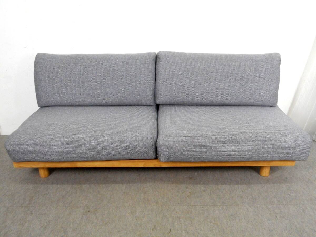 美品！MUJI 無(wú)印良品 ゆったり座れるアームレスソファ 3シーター 3人掛 平織 グレー 天然木 モダン シンプル W179 2024年購(gòu)入品