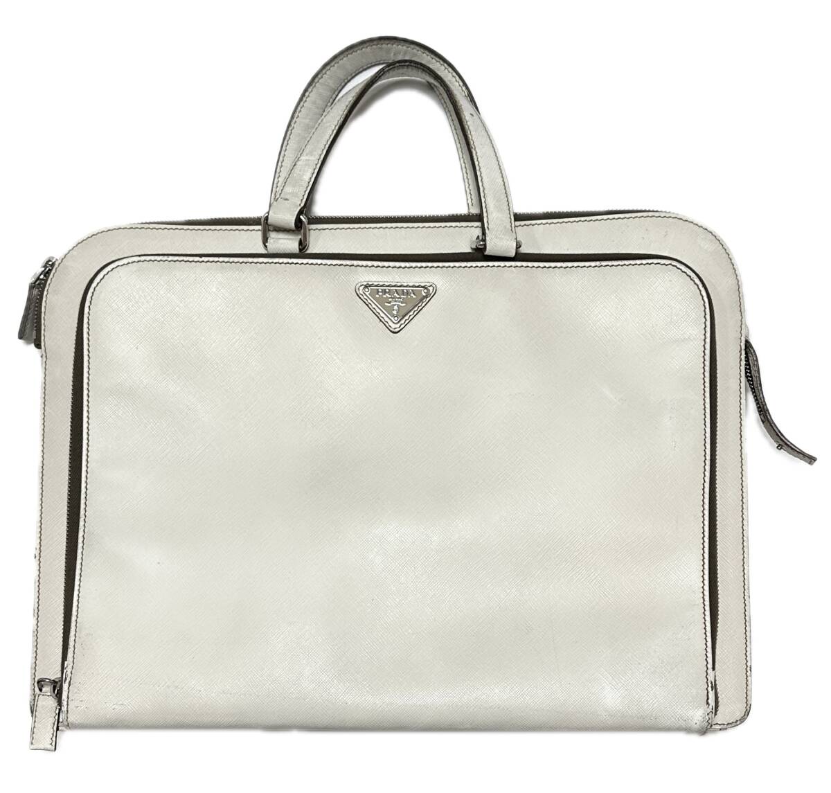正規品 PRADA レザービジネスバッグ ホワイト 40x28x8cm プラダ 正規品 PRADA レザービジネスバッグ ホワイト 40x28x8cm プラダ