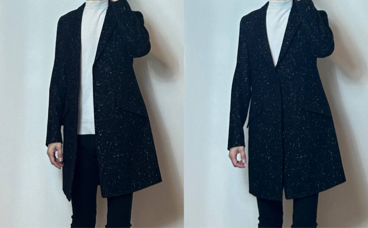 定価12万 junhashimoto NEP MELTON 3D CHESTER COAT 4 黒 ジュン 定価12万 junhashimoto NEP MELTON 3D CHESTER COAT 4 黒 ジュン