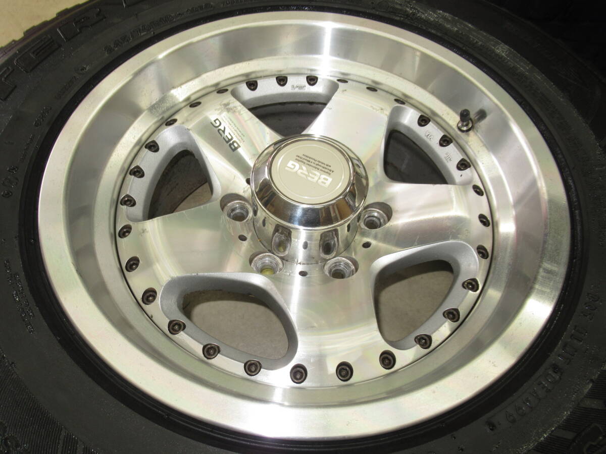 キャップ付き！ブリヂストン BERG(ベルグ) SIV 8J-16 off+10 pcd139.7/6H 245/70R16 スタッドレス付き4本 トライトン,テラノ,ビッグホーン