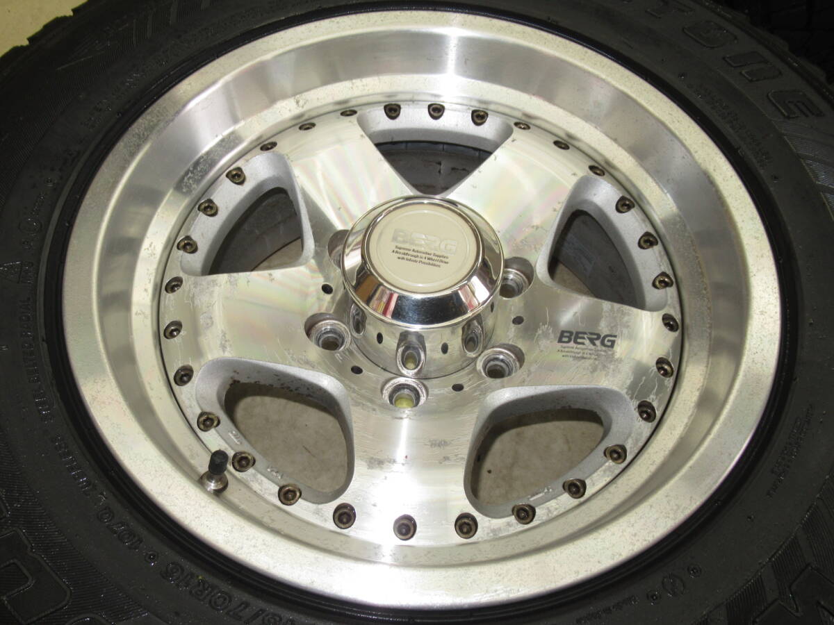 キャップ付き！ブリヂストン BERG(ベルグ) SIV 8J-16 off+10 pcd139.7/6H 245/70R16 スタッドレス付き4本 トライトン,テラノ,ビッグホーン