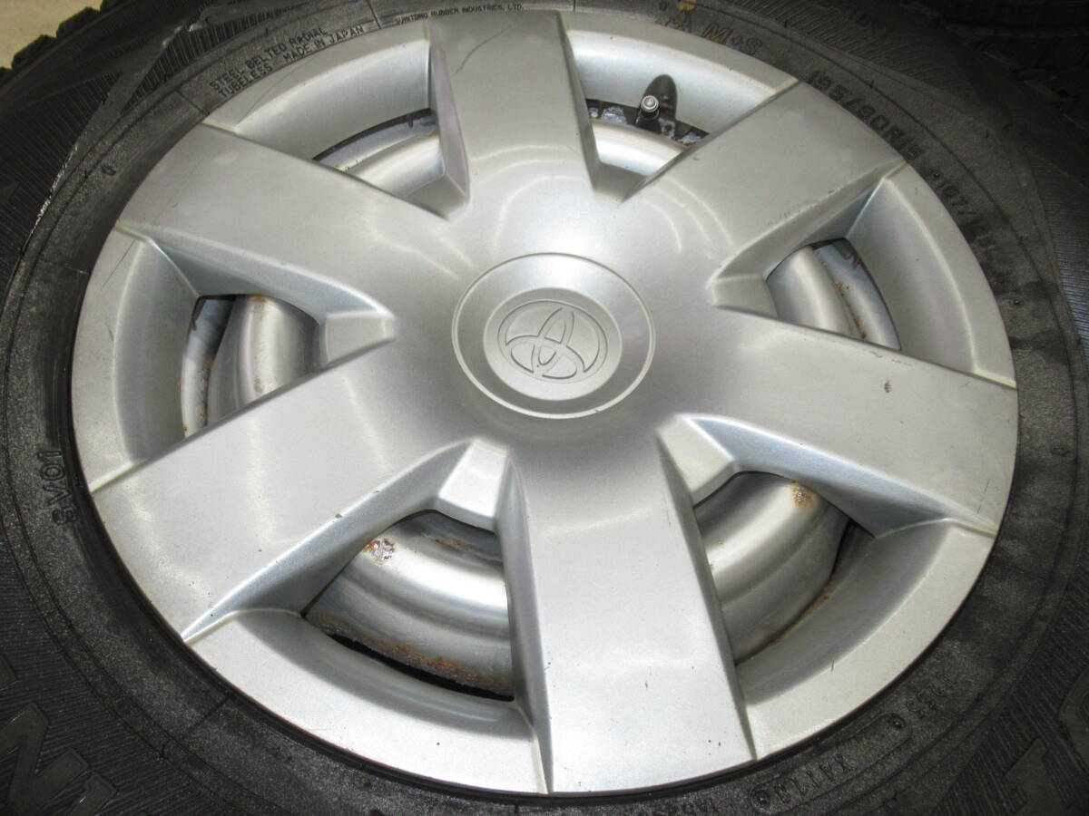 バリ山！トヨタ LH178Vハイエースバン純正スチールホイール 6J-15 off+30 pcd139.7/6H 195/80R15 107/105L LT スタッドレス付き4本セット