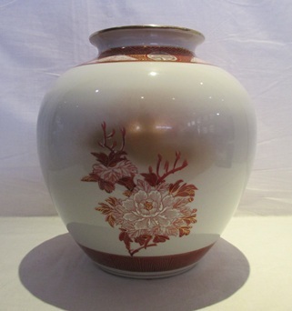 ☆1円~九谷焼 九谷光崖 陶器 花瓶 花器 花生 花入れ 赤絵金彩 ☆1円~九谷焼 九谷光崖 陶器 花瓶 花器 花生 花入れ 赤絵金彩