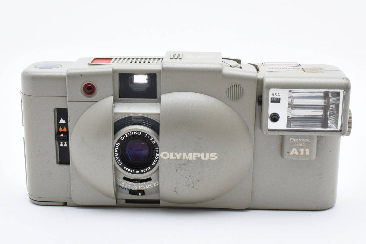  редкий *OLYMPUS XA2 D.ZUIKO 35mm F3.5 A11 серый одиночный подпалина пункт широкоугольный compact пленочный фотоаппарат 