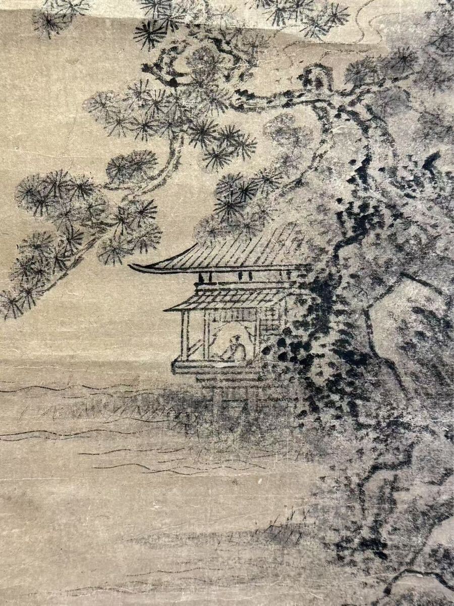 模写】 雪舟双幅 細密 山水図 紙本 掛軸 中国画 中国古玩 古画 模写】 雪舟双幅 細密 山水図 紙本 掛軸 中国画 中国古玩 古画