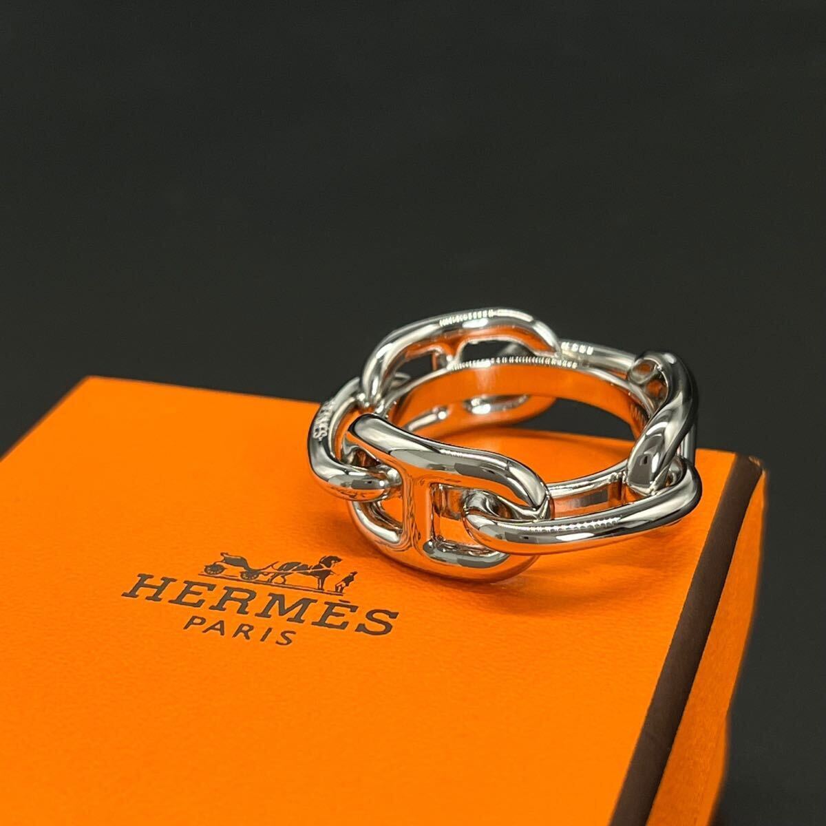 未使用級 HERMES エルメス スカーフリング シェーヌダンクル 未使用級 HERMES エルメス スカーフリング シェーヌダンクル