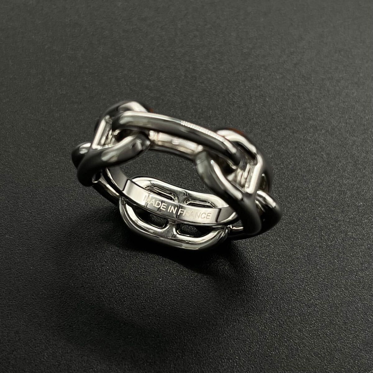 未使用級 HERMES エルメス スカーフリング シェーヌダンクル 未使用級 HERMES エルメス スカーフリング シェーヌダンクル
