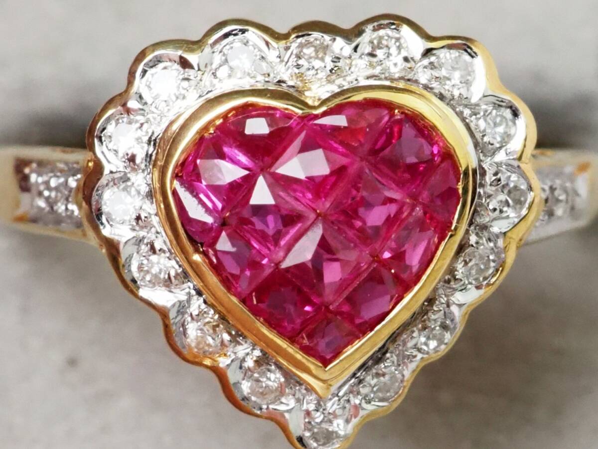 6856J】K18 天然ルビー 天然ダイヤモンド 1.00ct/0.14ct/3.5g 6856J】K18 天然ルビー 天然ダイヤモンド 1.00ct/0.14ct/3.5g