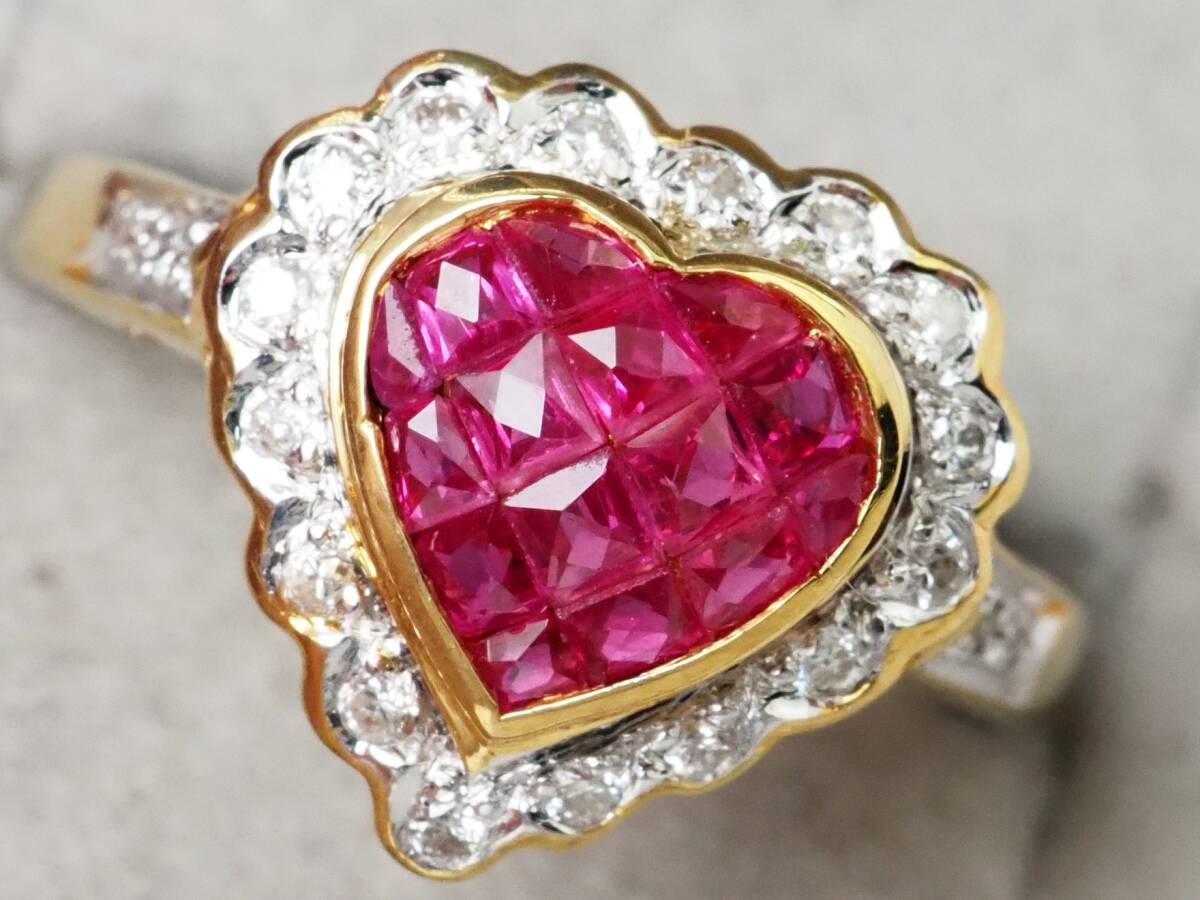 6856J】K18 天然ルビー 天然ダイヤモンド 1.00ct/0.14ct/3.5g 6856J】K18 天然ルビー 天然ダイヤモンド 1.00ct/0.14ct/3.5g
