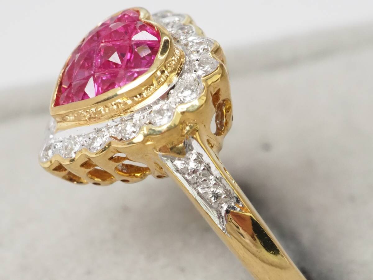 6856J】K18 天然ルビー 天然ダイヤモンド 1.00ct/0.14ct/3.5g 6856J】K18 天然ルビー 天然ダイヤモンド 1.00ct/0.14ct/3.5g