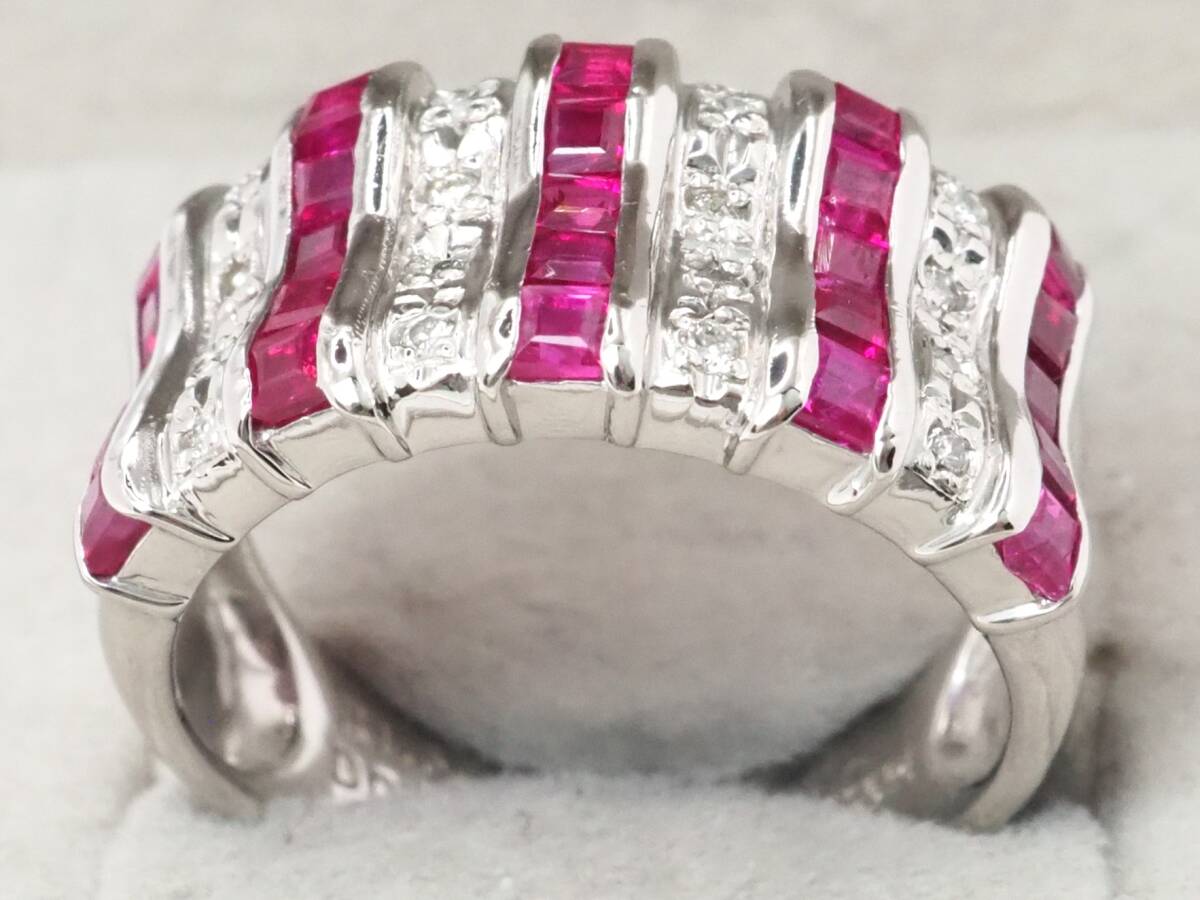 6814E】Pt900 天然ルビー 天然ダイヤモンド 1.64ct/0.09ct/9.4g 6814E】Pt900 天然ルビー 天然ダイヤモンド 1.64ct/0.09ct/9.4g