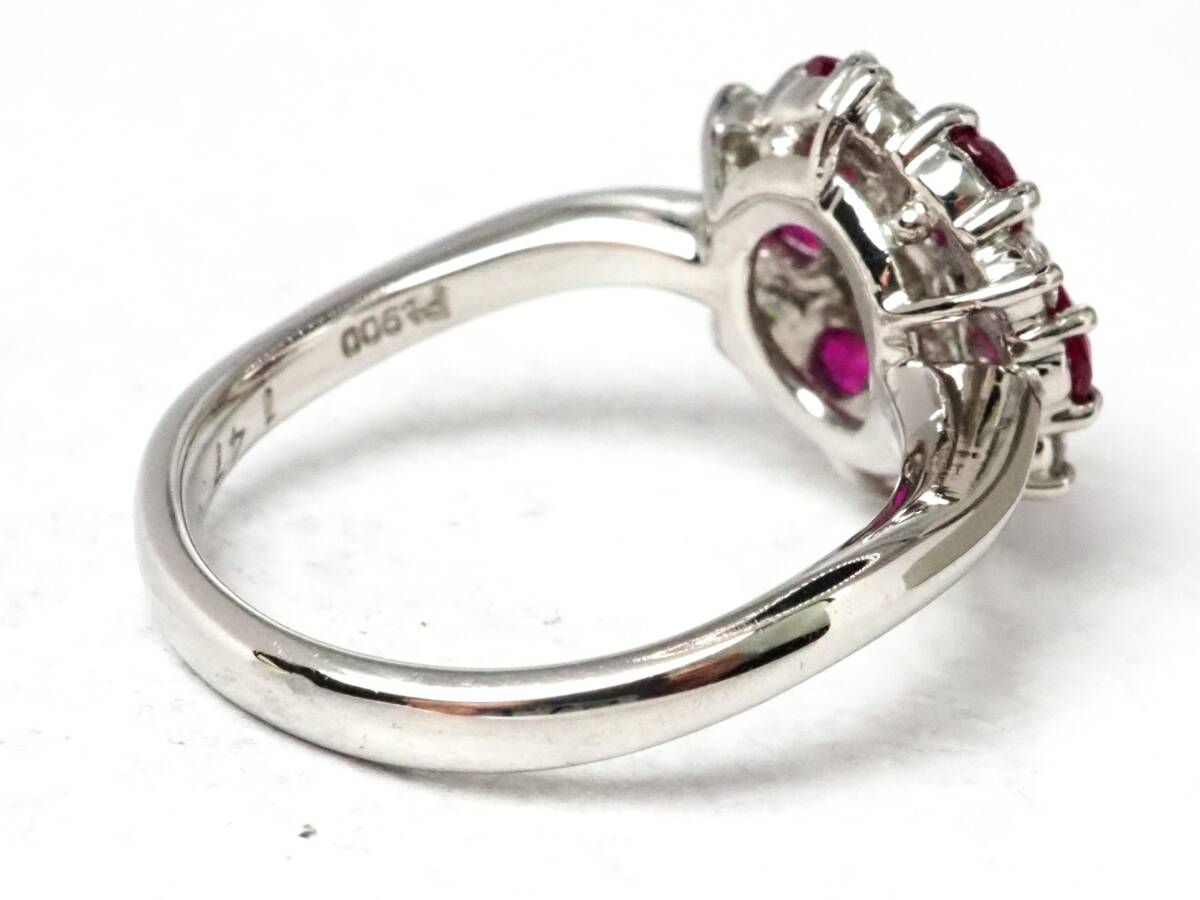 6848T】Pt900 天然ルビー 天然ダイヤモンド 1.47ct/0.28ct/7.2g 6848T】Pt900 天然ルビー 天然ダイヤモンド 1.47ct/0.28ct/7.2g