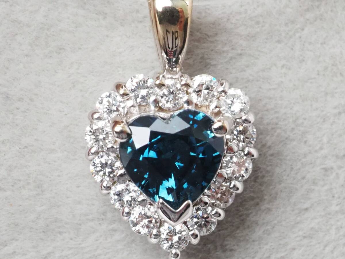 6747P】鑑別付 K18WG 天然サファイア 天然ダイヤモンド 0.68ct 6747P】鑑別付 K18WG 天然サファイア 天然ダイヤモンド 0.68ct
