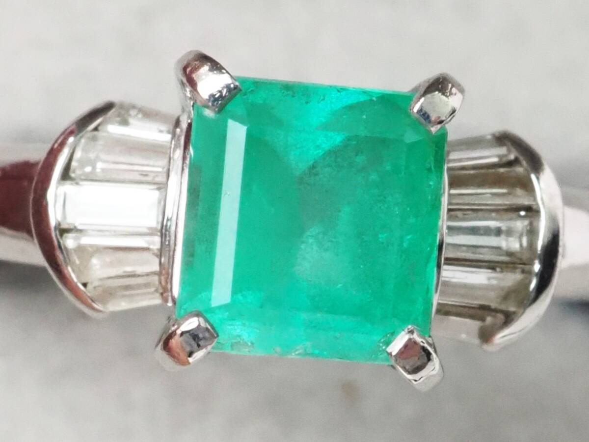 6321D】Pt900 天然エメラルド 天然ダイヤモンド 1.02ct/0.18ct 6321D】Pt900 天然エメラルド 天然ダイヤモンド 1.02ct/0.18ct