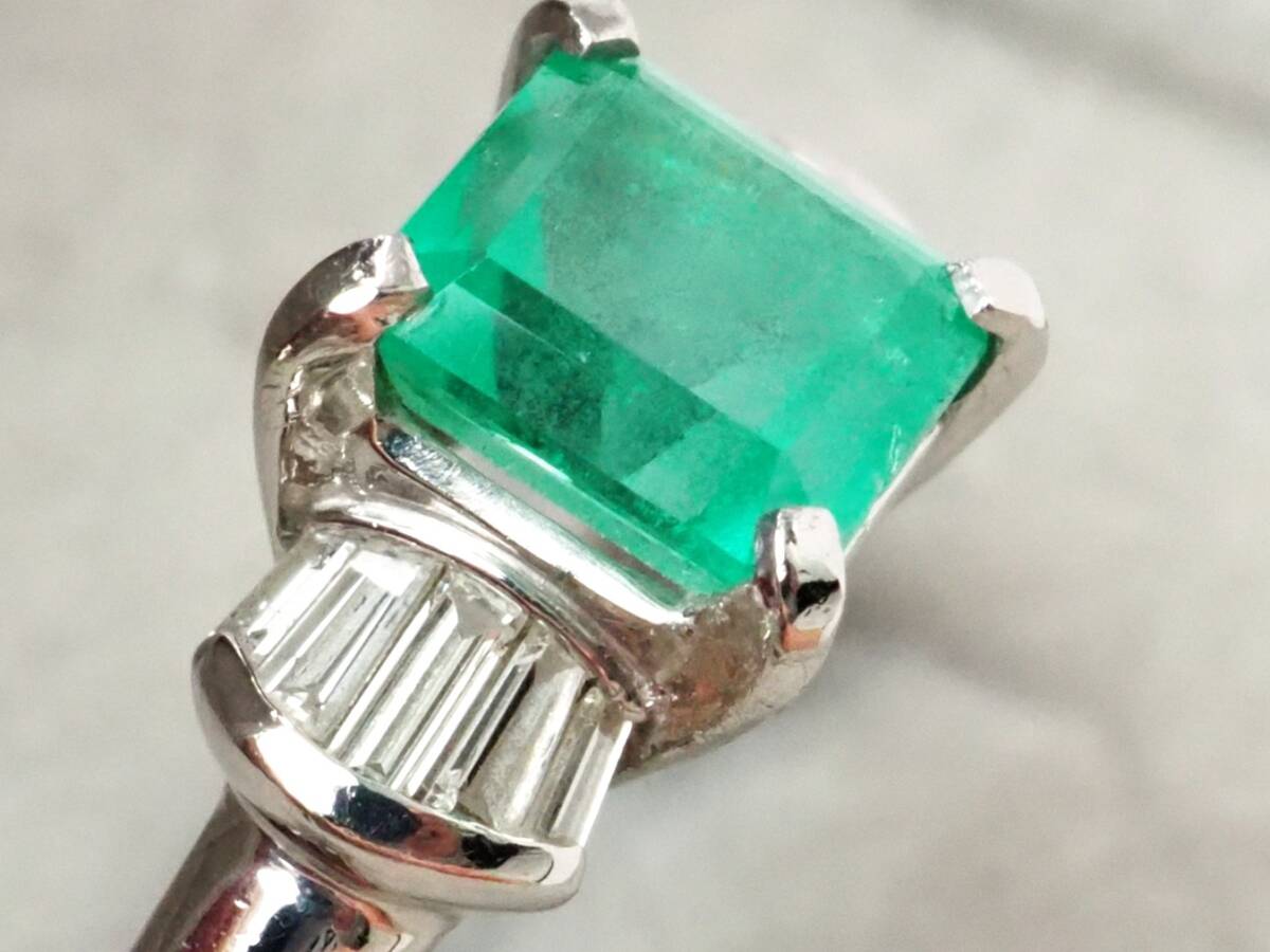 6321D】Pt900 天然エメラルド 天然ダイヤモンド 1.02ct/0.18ct 6321D】Pt900 天然エメラルド 天然ダイヤモンド 1.02ct/0.18ct