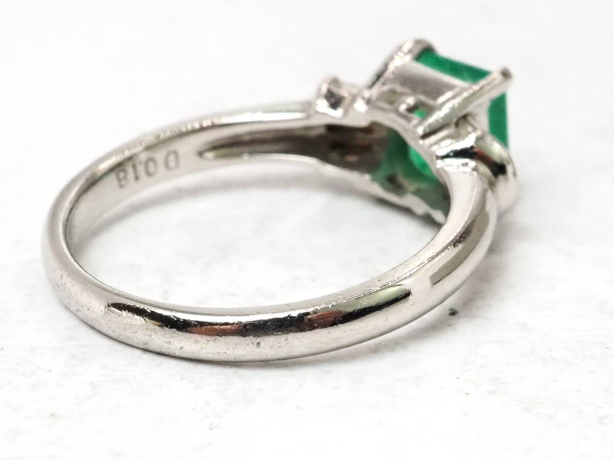6321D】Pt900 天然エメラルド 天然ダイヤモンド 1.02ct/0.18ct 6321D】Pt900 天然エメラルド 天然ダイヤモンド 1.02ct/0.18ct