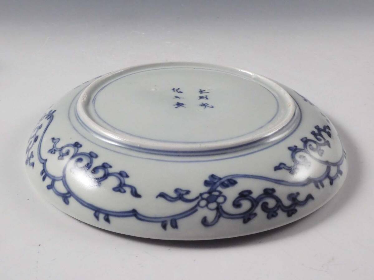 ○栄○古伊万里 染付 花草文 七寸 飾皿 無傷完品 江戸期 52kw301 ○栄○古伊万里 染付 花草文 七寸 飾皿 無傷完品 江戸期 52kw301