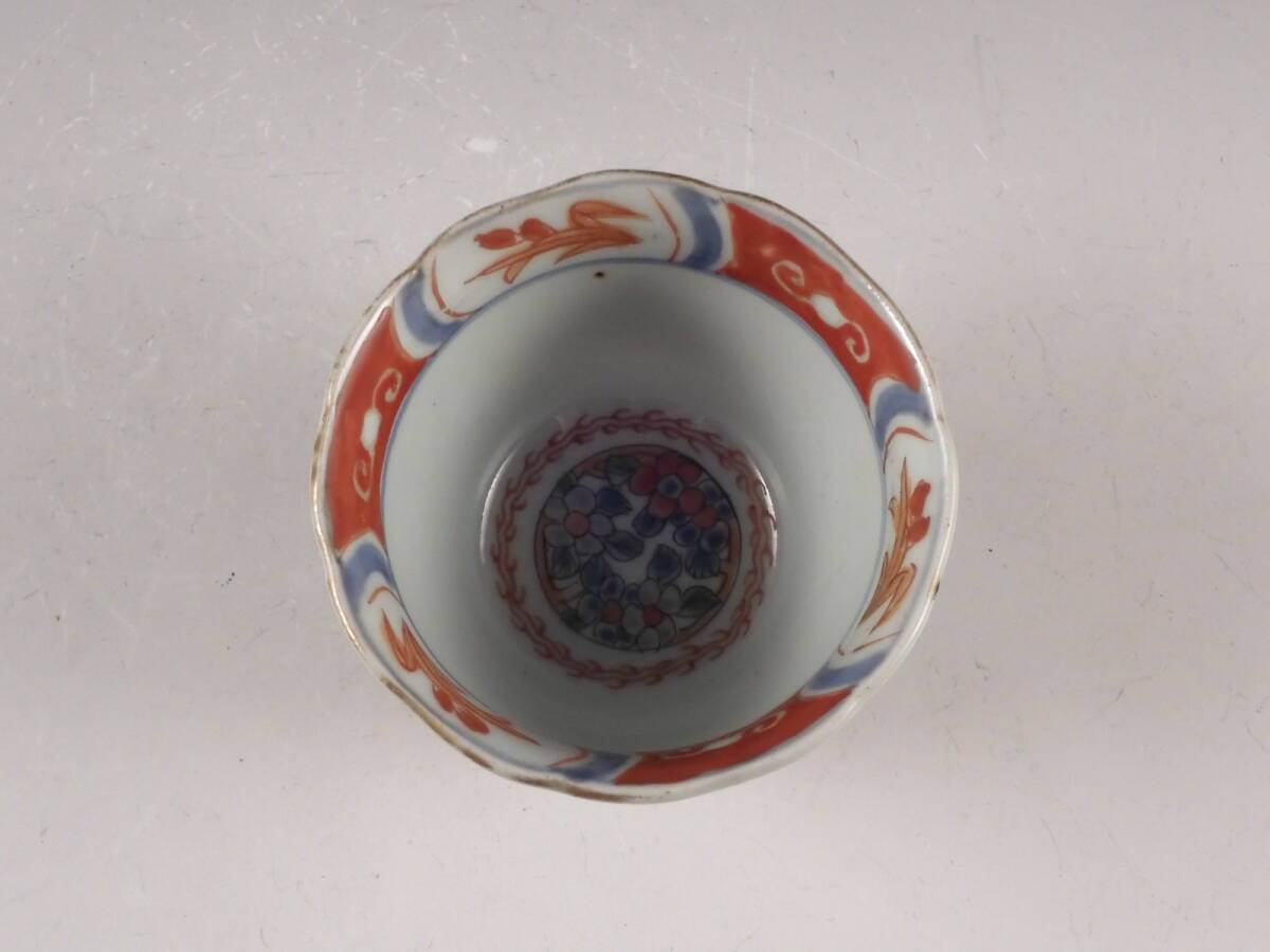 ○栄○古伊万里 色絵 窓絵 山水 蛸唐草文 鉢 向付 蕎麦猪口 5客 ○栄○古伊万里 色絵 窓絵 山水 蛸唐草文 鉢 向付 蕎麦猪口 5客