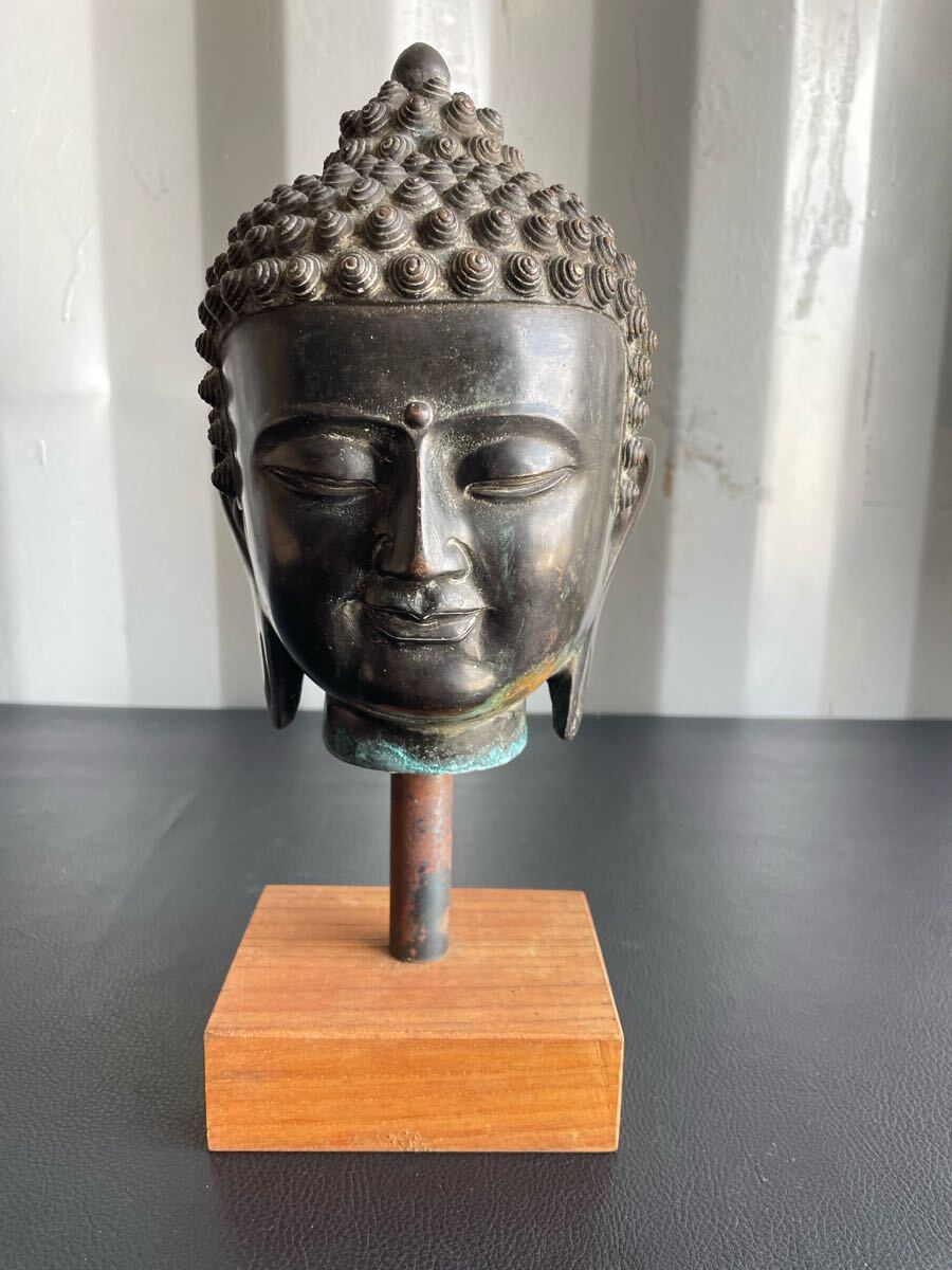 中古品☆仏頭 観音菩薩 観音像 観音様 頭部 青銅 金属製 仏教 中古品☆仏頭 観音菩薩 観音像 観音様 頭部 青銅 金属製 仏教