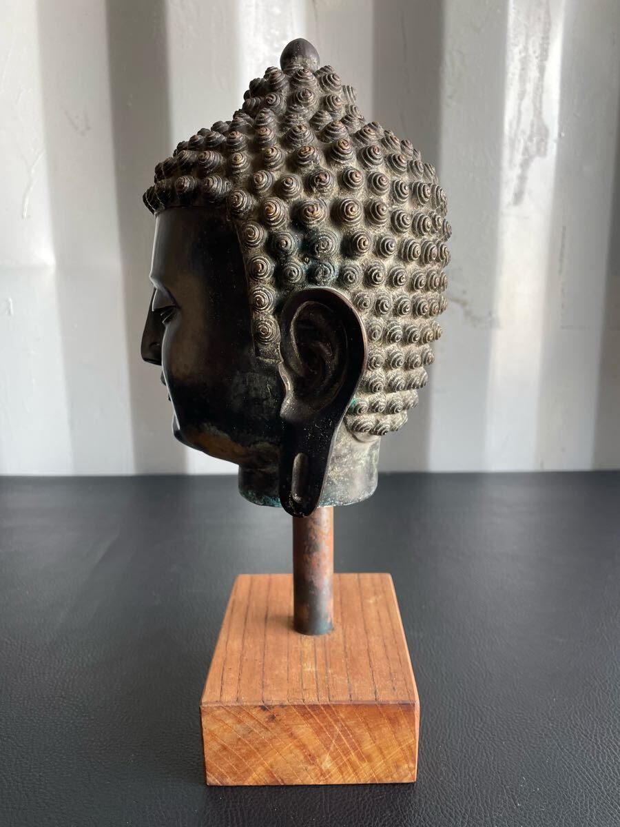 中古品☆仏頭 観音菩薩 観音像 観音様 頭部 青銅 金属製 仏教 中古品☆仏頭 観音菩薩 観音像 観音様 頭部 青銅 金属製 仏教