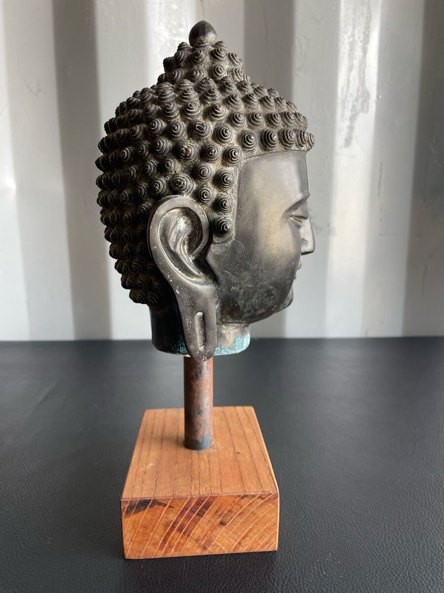 中古品☆仏頭 観音菩薩 観音像 観音様 頭部 青銅 金属製 仏教 中古品☆仏頭 観音菩薩 観音像 観音様 頭部 青銅 金属製 仏教