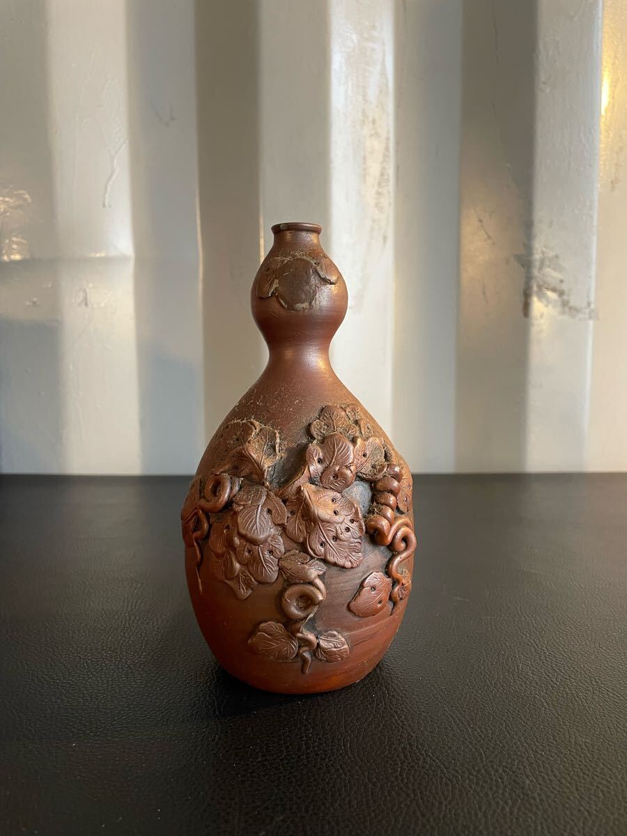 中古品☆備前焼 古備前 青木 瓢箪徳利 ひょうたん 酒器 とっくり