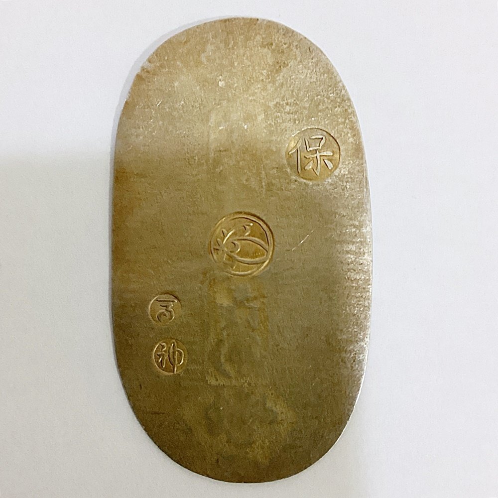 HO1 日本 古銭 天保小判金 長辺約62.6mm 短辺約35.4mm 厚さ約0.5 HO1 日本 古銭 天保小判金 長辺約62.6mm 短辺約35.4mm 厚さ約0.5
