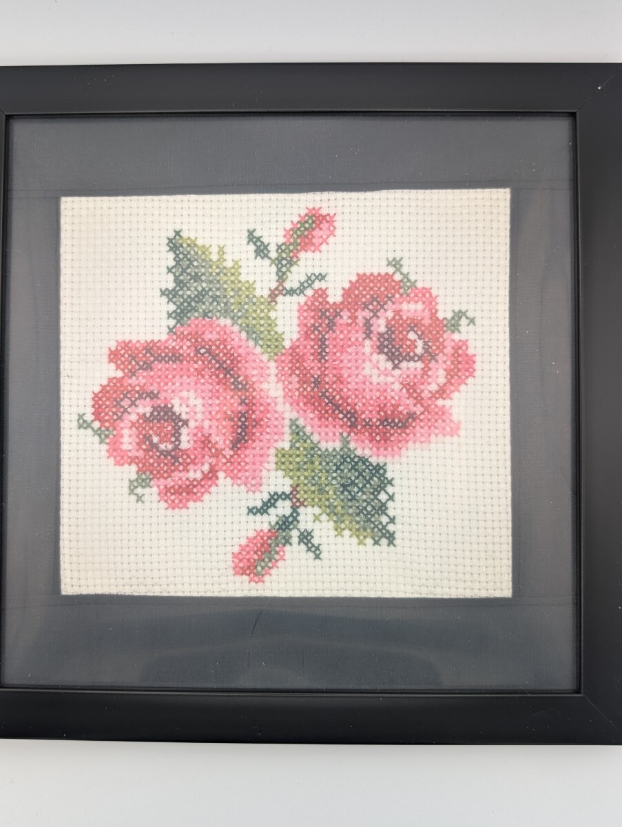 新品　ハンドメイド　クロスステッチ　完成品　大判　14ct　【バリの花市】 新品 ハンドメイド クロスステッチ 完成品 大判 14ct 【バリの花市】