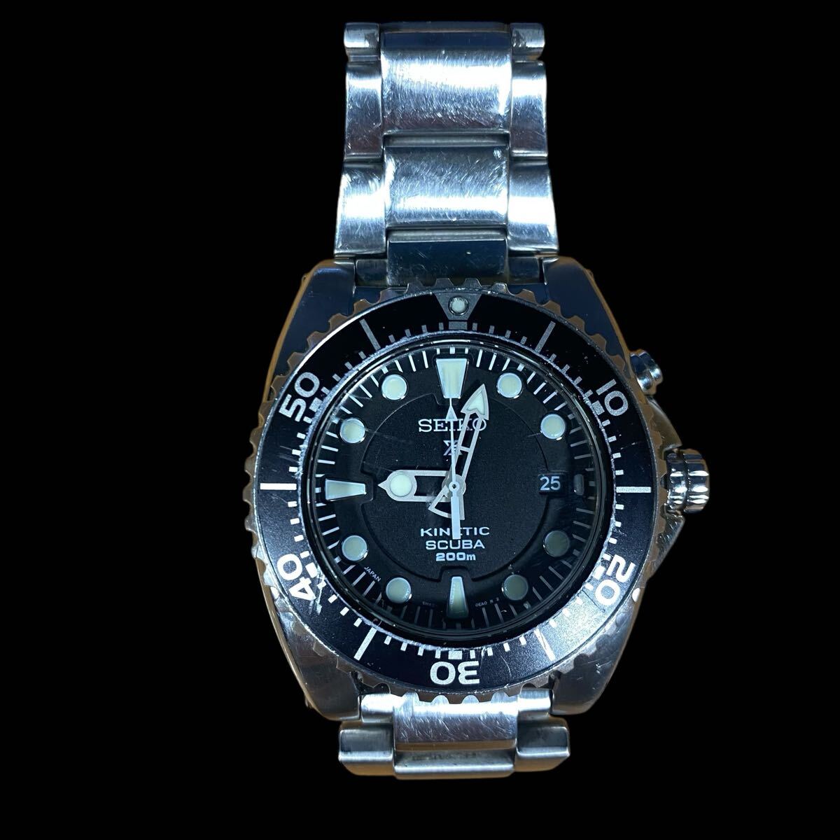 ジャンク品】SEIKO PROSPEX 5M62-0BL0 キネティック ダイバーズ ジャンク品】SEIKO PROSPEX 5M62-0BL0 キネティック ダイバーズ