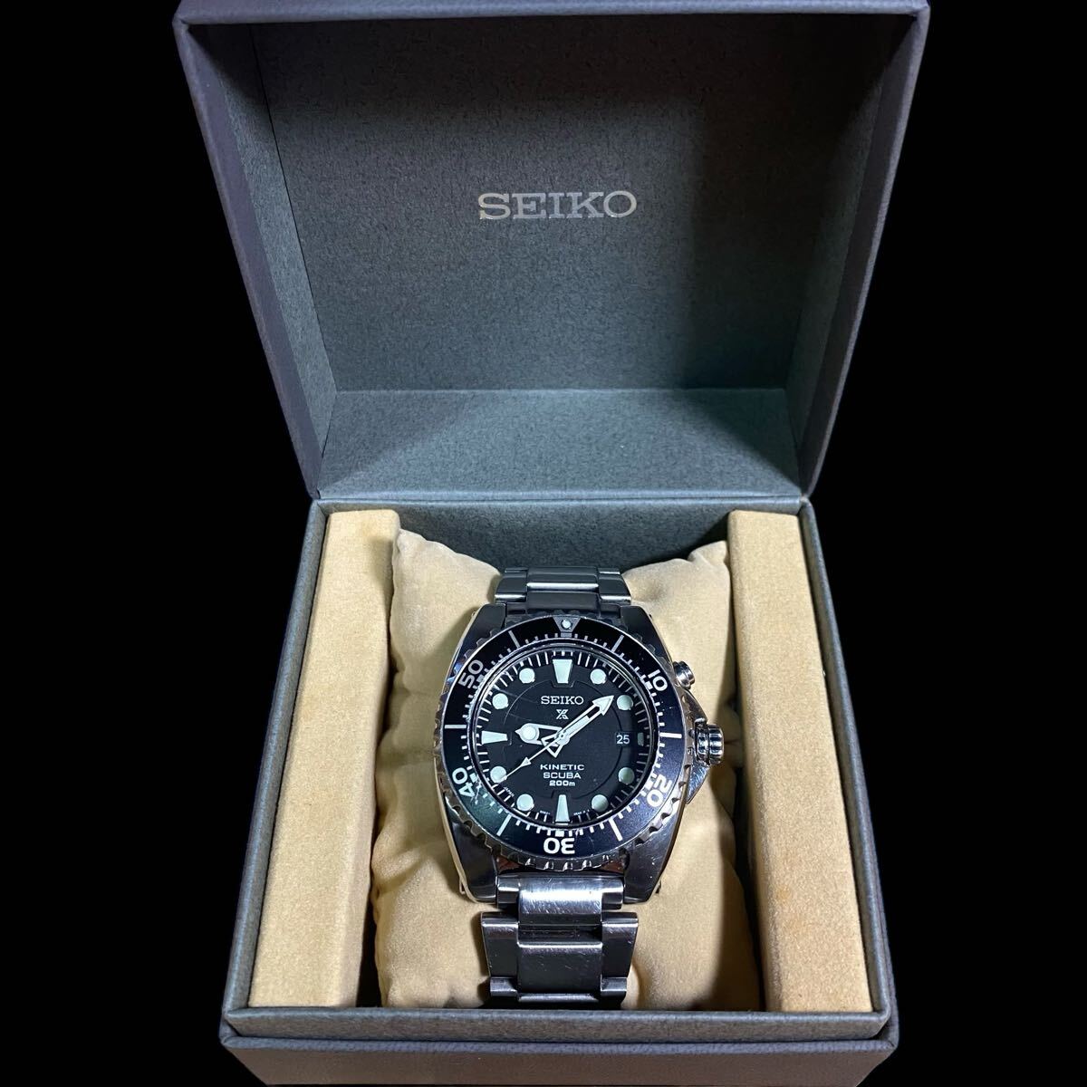 ジャンク品】SEIKO PROSPEX 5M62-0BL0 キネティック ダイバーズ ジャンク品】SEIKO PROSPEX 5M62-0BL0 キネティック ダイバーズ