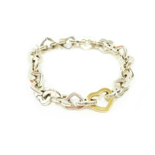 ティファニー TIFFANY ＆ Co. ハートチェーンリンク ブレスレット SV925×YG750
