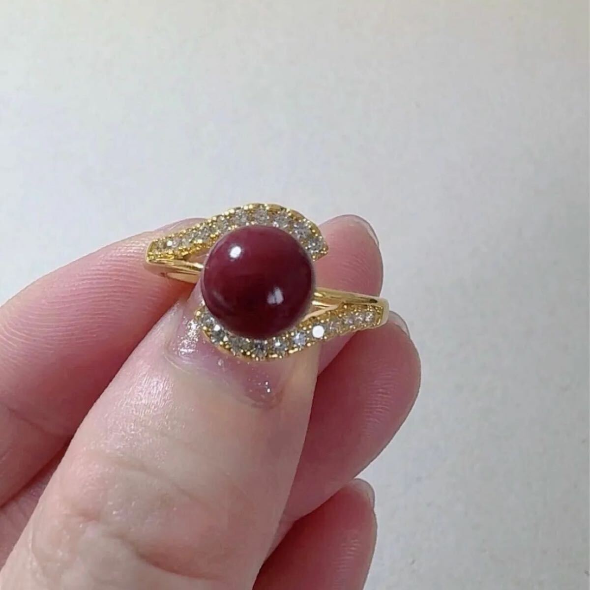 赤珊瑚 8.4mm レディース指輪　仕事運　金銭運　パワーストーン　サイズ14号(サイズ調整可能)_画像6