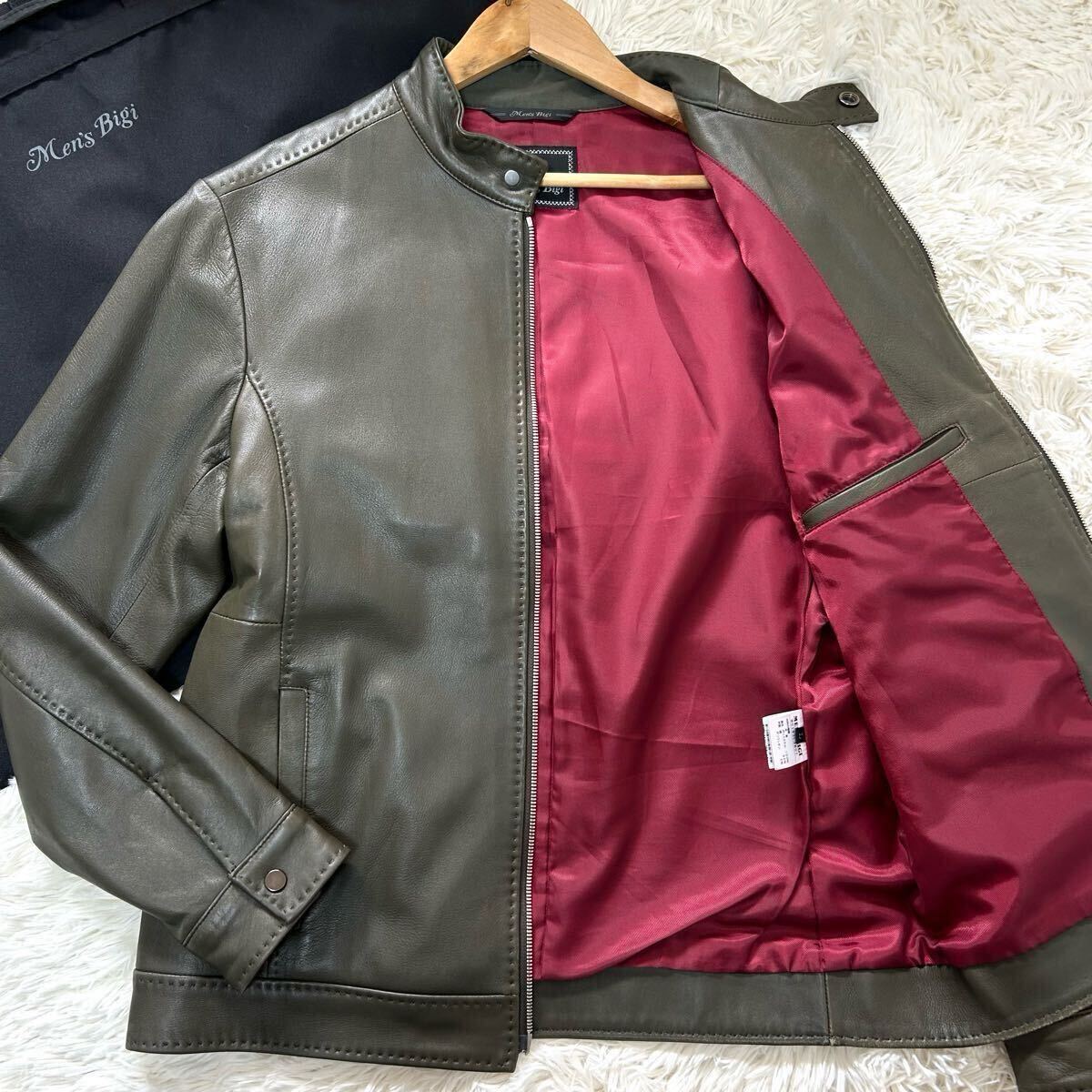 美品/Lサイズ○メンズビギ MEN'SBIGI ライダース ラムレザー 美品/Lサイズ○メンズビギ MEN'SBIGI ライダース ラムレザー