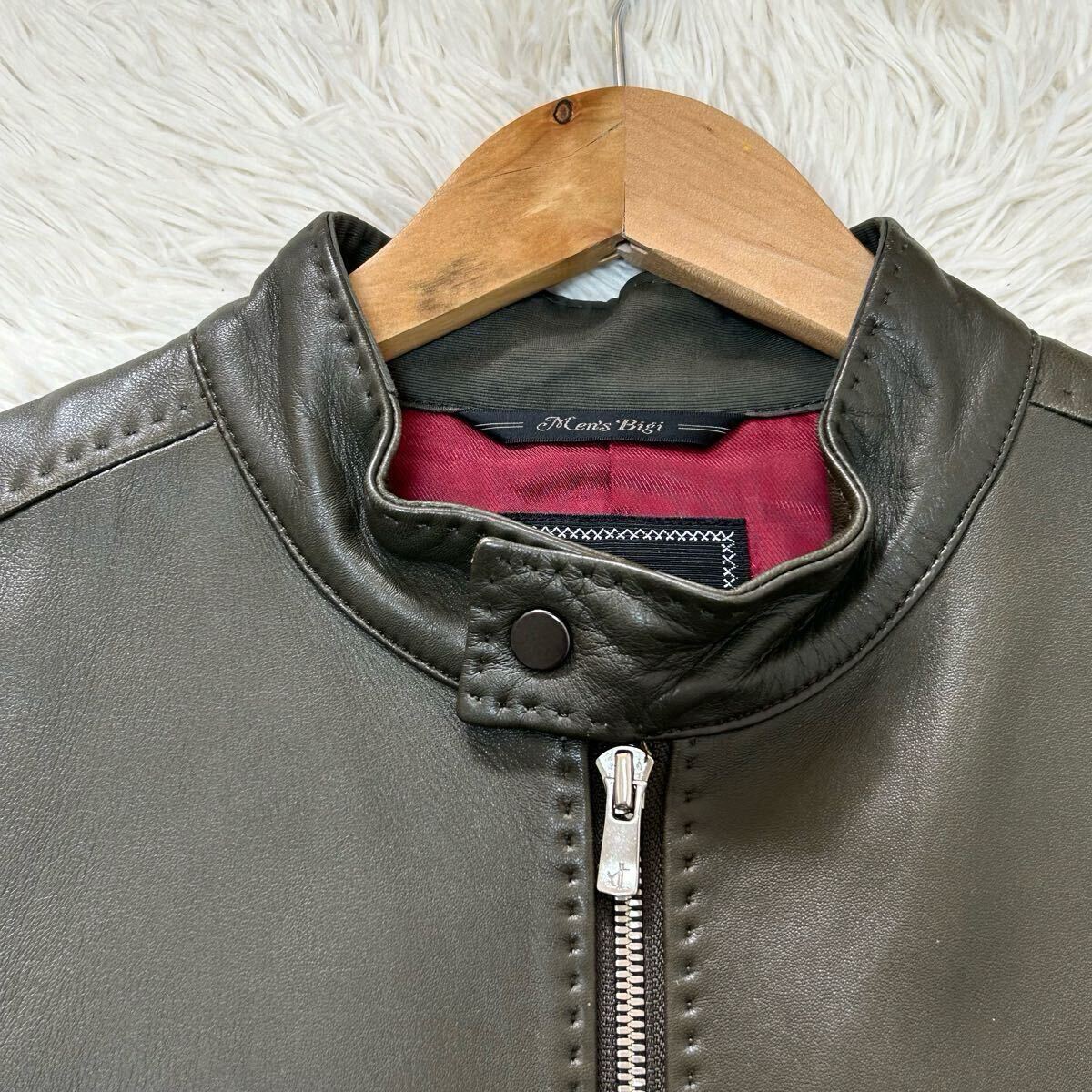 美品/Lサイズ○メンズビギ MEN'SBIGI ライダース ラムレザー 美品/Lサイズ○メンズビギ MEN'SBIGI ライダース ラムレザー