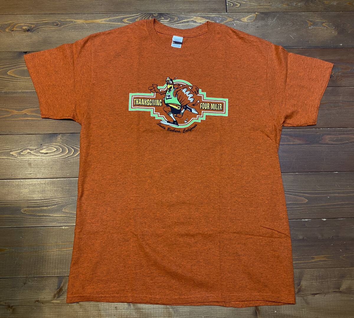 THANKSGIVING FOUR MILER TURKEY T SHIRT サンタバーバラ マラソン Tシャツ サンクスギビング ターキー_画像1