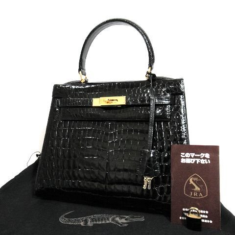 ☆極美品☆JRA認定*本ワニ革*シャイニング クロコダイル ☆極美品☆JRA認定*本ワニ革*シャイニング クロコダイル