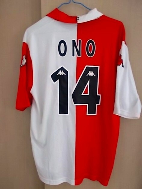 【正規(guī)品古著】フェイエノールト（H）ユニフォーム　小野伸二＃14　01/02年　日本　オランダ　赤＆白ユニ
