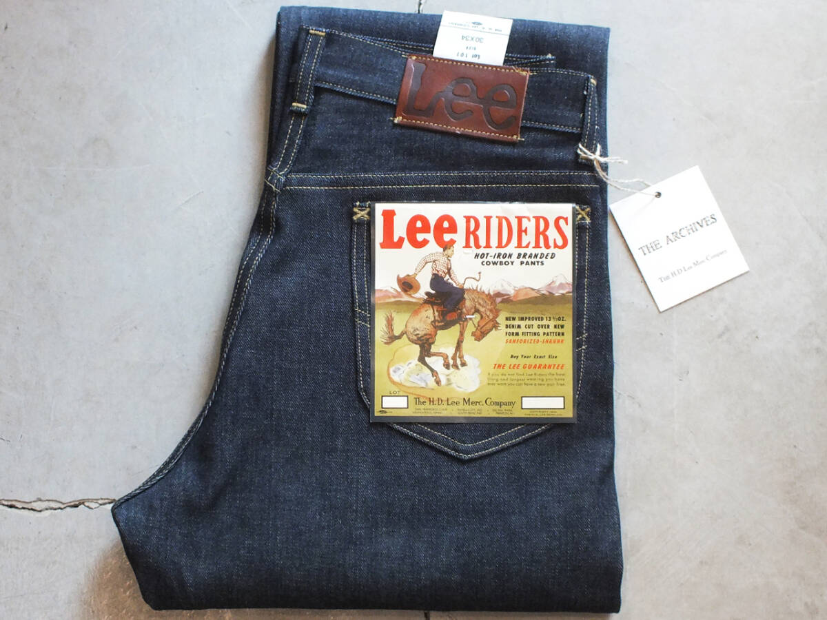 新品 W34 Lee ARCHIVES COWBOY 101 PROTO TYPE 1945MODEL RIGID リー アーカイブス カウボーイ ボタンフライ リジッド 生デニム 左綾