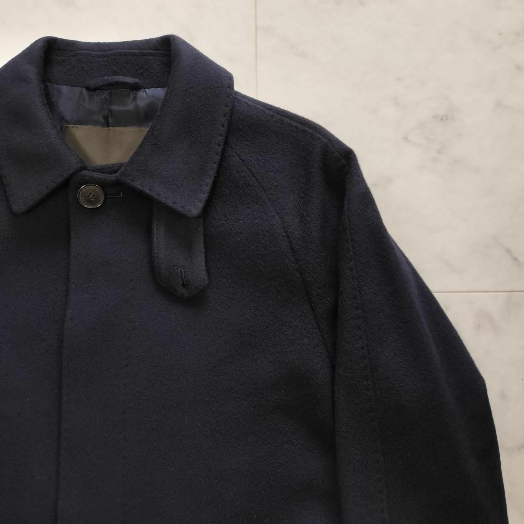 美品 カシミヤ100% マッキントッシュロンドン ネイビーステンカラーコート L MACKINTOSH LONDON バルマカーンコート 40 L~XL相当 cashmere