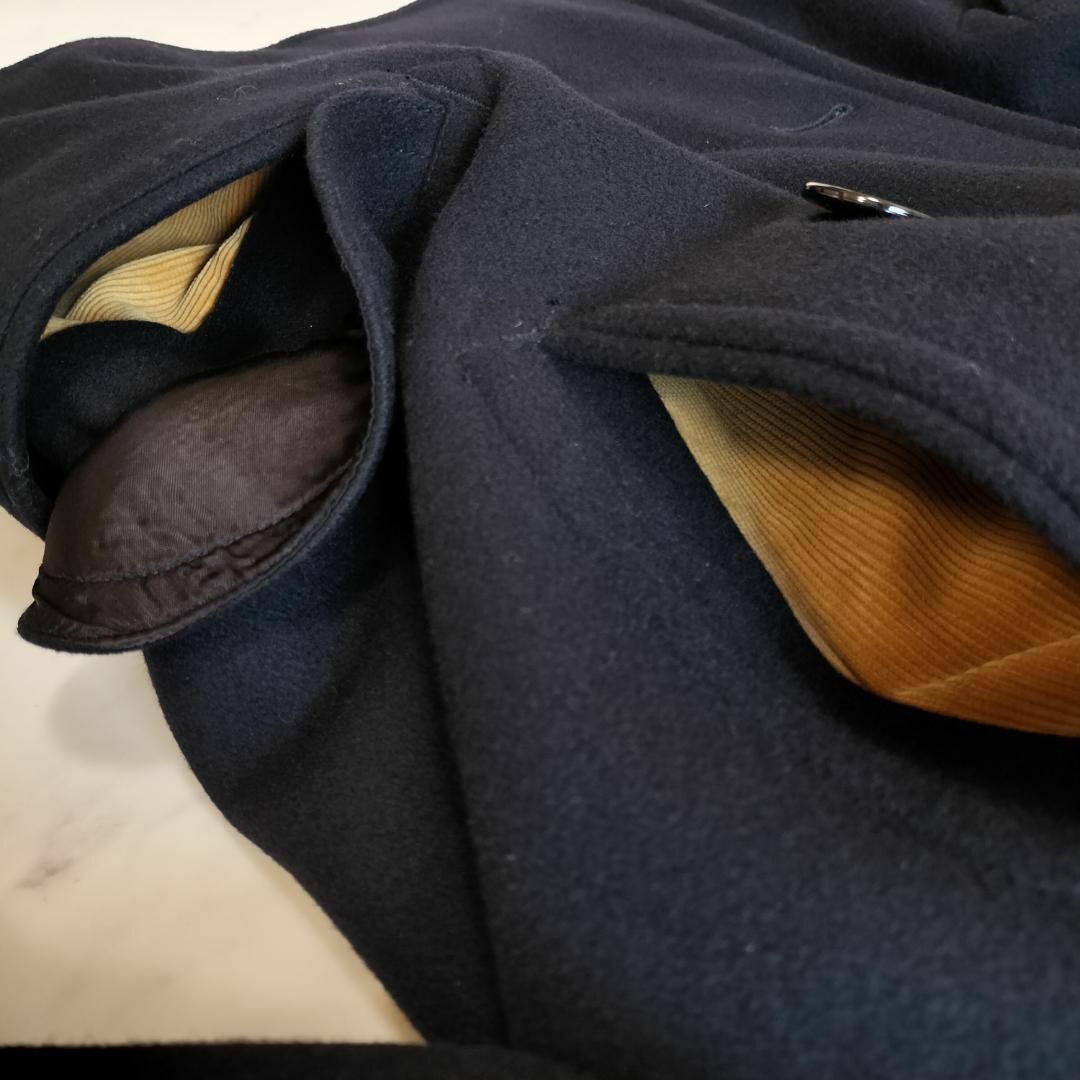 名作】RRL 10ボタンウールメルトンピーコート ネイビー Sダブル 名作】RRL 10ボタンウールメルトンピーコート ネイビー Sダブル